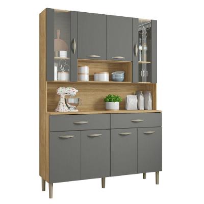 Kit De Cozinha Com 8 Portas Turim Freijó Gris