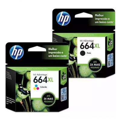Cartucho De Tinta Hp 664xl Kit 664 Color F6v30ab F6v31ab | 1115 2136 3636 3836 3635 4676 | Original