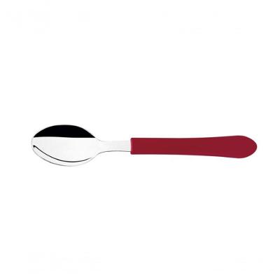 Kit 12 Colher De Chá Leme Inox Vermelho