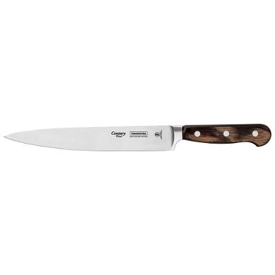 Faca Utility Tramontina Century Wood Com Lâmina Em Aço Inox E Cabo De Madeira Tratada Castanho 8 Polegada