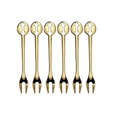 Jogo 6 Garfos Petisco Aperitivo Banhado Ouro 24kl Bugatti