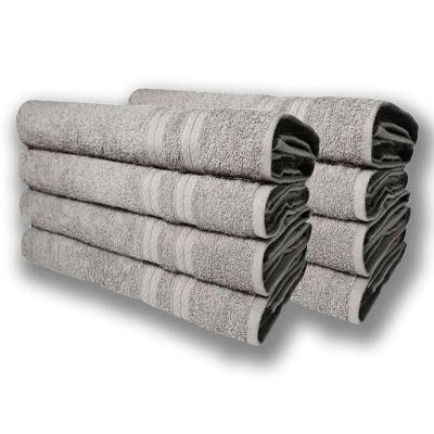 Kit 8 Toalhas De Banho Itália Soft 100% Algodão 430g/m 80x150cm - Cinza
