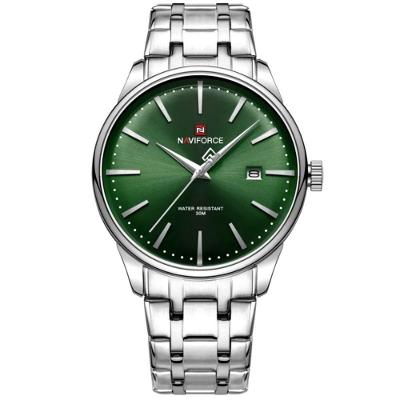 Relógio De Quartzo Masculino Pulseira De Aço Inoxidável Resistente à água Verde