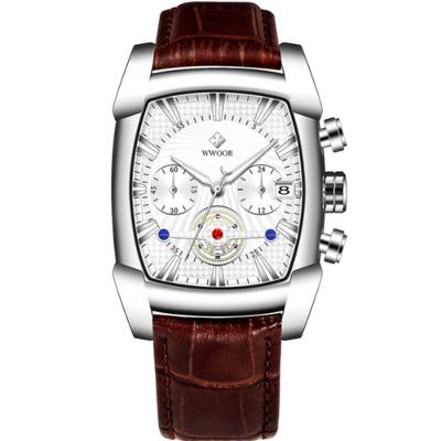 Relógio De Pulso Masculino Toneau Design Esportivo De Quartzo Branco