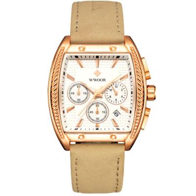 Relógio Masculino Quartzo Esportivo Casual Toneau 3atm à Prova D'água Branco
