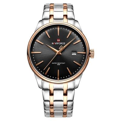 Relógio De Quartzo Masculino Pulseira De Aço Inoxidável Resistente à água Preto