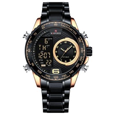 Relógio De Masculino Em Aço Inoxidavel Luminoso Display Lcd Design Esportivo Preto Rose