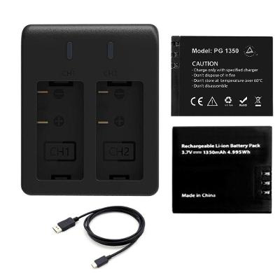 Carregador Duplo + 2 Baterias Extra - USB-C para Akaso Brave 7