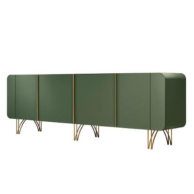 Aparador Buffet Pé Em Aço Dourado Anabelle 220 Cm Verde Pistache H01 - D'rossi