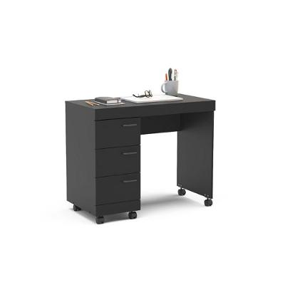 Mesa Osaka 90cm Com 3 Gavetas Com Rodízio Politorno Preto