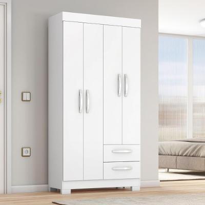 Guarda-roupa Solteiro 4 Portas 2 Gavetas Belize Notável Branco