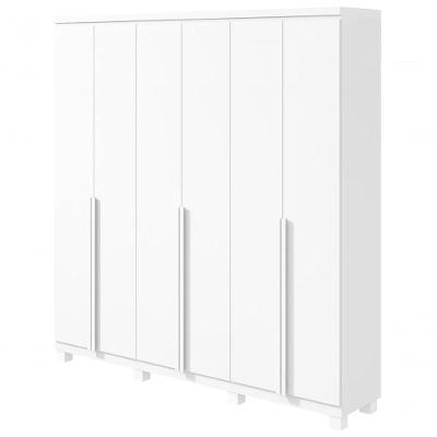 Guarda-roupas Casal Alonzo 6 Portas 4 Gavetas Sem Espelho 100% Mdf Com Pés Branco