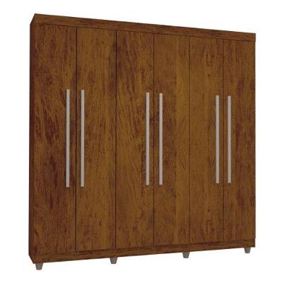 Guarda Roupa Elegance 6pts C/ Pes Imbuia Rustico - Vila Rica