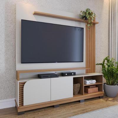 Home Theater 2 Portas Para Tv's Até 75 Jurerê Off White Matte Freijó
