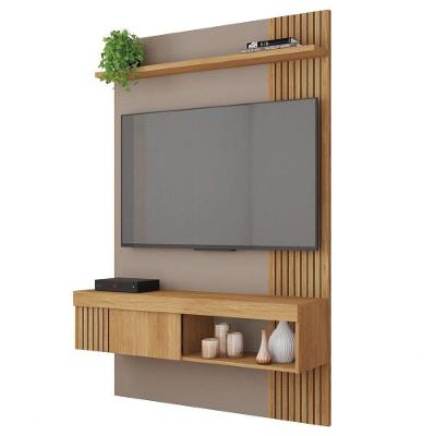 Painel Para Tv 45 Pol Com Bancada Suspensa 120cm Jade Buriti Fendi Caemmun