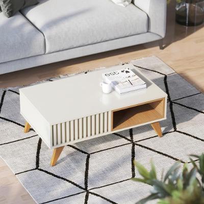 Mesa De Centro Retangular 1 Nicho Jeri Off White Freijó Off White Freijó