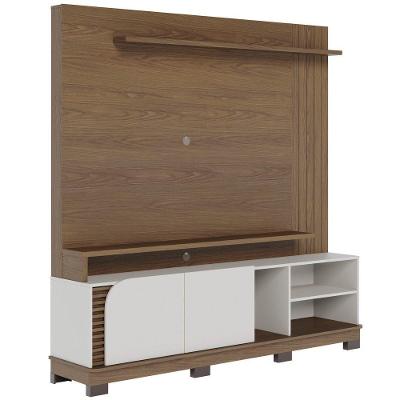 Estante Painel Para Tv 75 Pol Madrid C05 Amêndoa Off White Matte Mpozenato