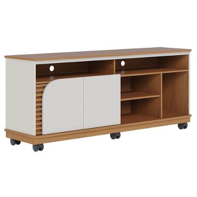 Rack Para Sala Bancada De Tv 65 Pol 150cm Madrid C05 Freijó Off White Matte Mpozenato