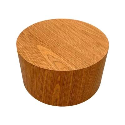 Mesa De Centro Cone Redonda Cilíndrica 90 Cm Base Madeira Freijó Tampo Freijó