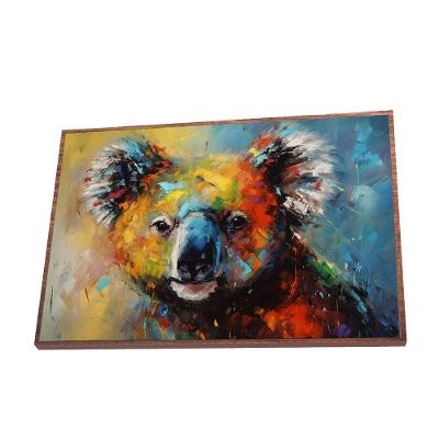 Quadro Coala Canvas Com Vidro Tamanho-moldura 70x50 Caixa Cor Madeira