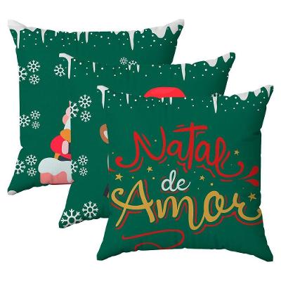 Kit 3 Capas Almofadas Decorativas Natalino 45x45 Id Decor