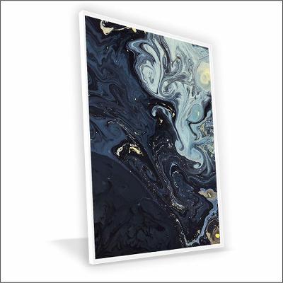 Quadro Marmorizado Chique Canvas Sem Vidro Tamanho-moldura 40x30 Filete Cor Branca