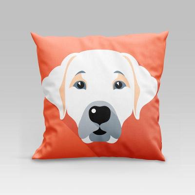 Capa De Almofada Estampada Pet Dog Em Veludo Suede 45cm X 45cm Raças Cachorros Labrador