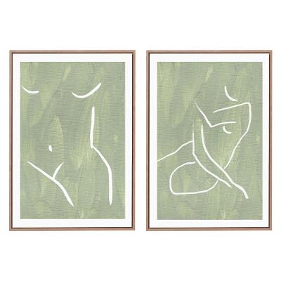 Kit 02 Quadros De Parede Decorativo Canvas Silhueta 60 Cm M02 - D'rossi