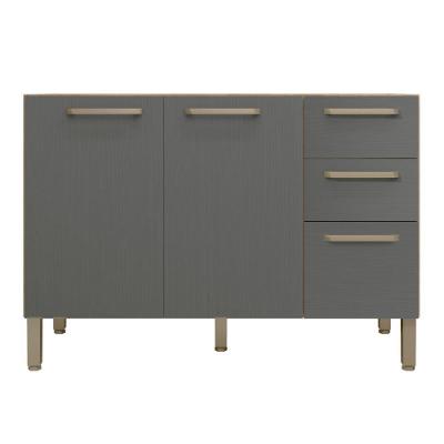 Balcão Cozinha Com Tampo E 2 Portas New Freijó Gris