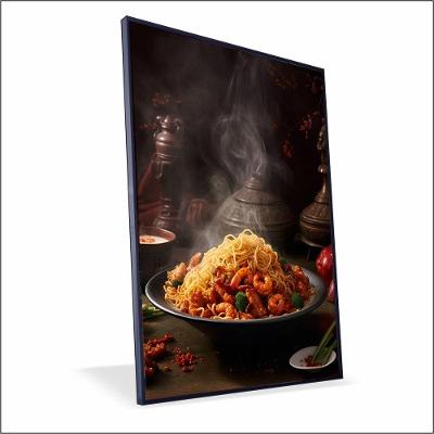Quadro Macarronada Canvas Com Vidro Tamanho-moldura 150x100 Caixa Cor Preta