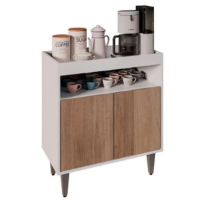 Balcão Aparador Buffet Cantinho Do Café 71cm Lice M24 Branco/freijó - Mpozenato