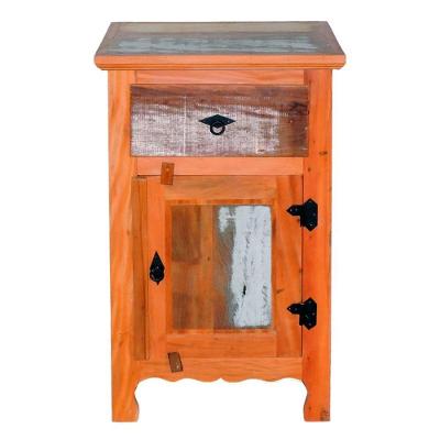 Armário Balcão Arcais 1 Porta 55cm Madeira Maciça Pátina
