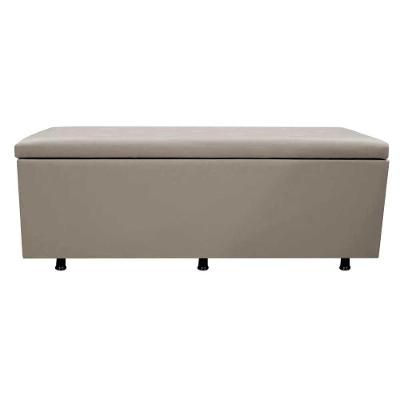 Calçadeira Baú Casal Queen 160cm Estofada Liz S05 Sintético Bege - Mpozenato