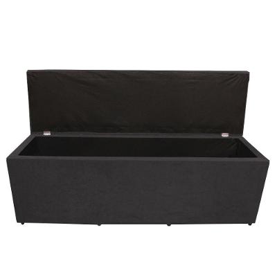Calçadeira Baú Paris Casal 140 Cm Botão Strass Suede Grafite Eli Móveis