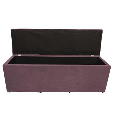 Calçadeira Baú Paris Casal 140 Cm Botão Strass Suede Rosê Eli Móveis