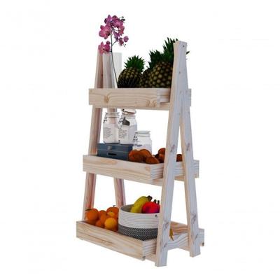Organizadora De Cozinha Madeira Pinus 3 Andares