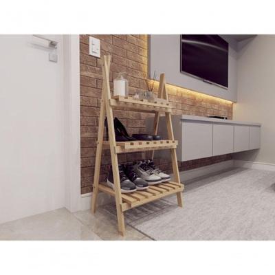 Organizador De Calçados Madeira Pinus Para Hall De Entrada