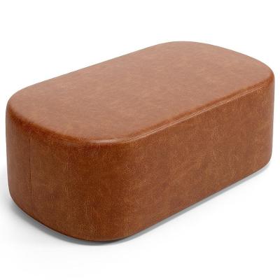 Puff Decorativo Orgânico Para Living Quarto 100cm Doha W01 Couríssimo Camel - Lyam Decor