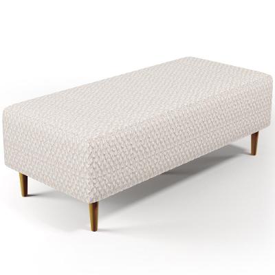 Puff Decorativo Sala De Estar Bali W01 Pés Palito 120x50cm Bouclê Cru - Lyam Decor