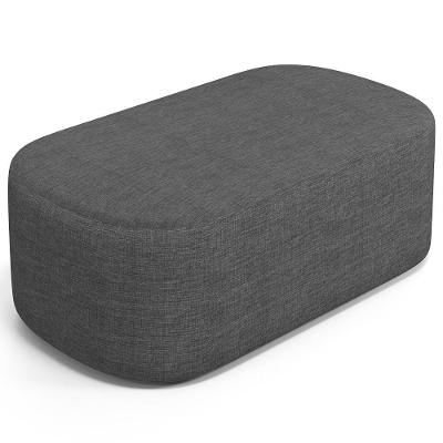 Puff Decorativo Orgânico Para Living Quarto 100cm Doha W01 Linho Cinza Escuro - Lyam Decor