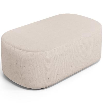 Puff Decorativo Orgânico Para Living Quarto 100cm Doha W01 Linho Cru - Lyam Decor