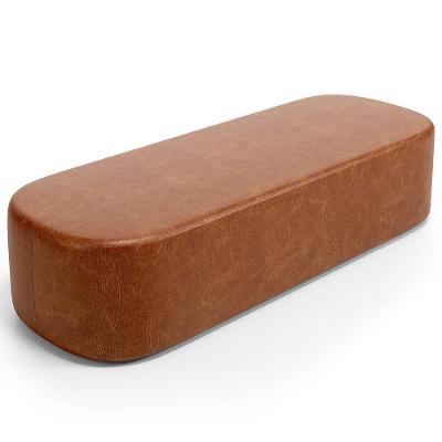 Puff Decorativo Orgânico Para Living Quarto 160cm Doha W01 Couríssimo Camel - Lyam Decor