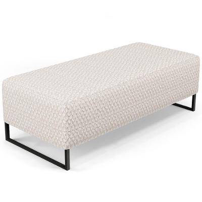 Puff Decorativo Sala De Estar Bali W01 Base Ferro 120x50 Cm Bouclê Cru - Lyam
