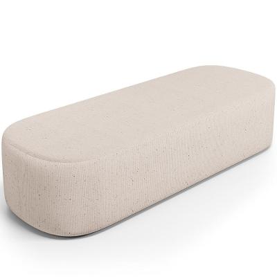 Puff Decorativo Orgânico Para Living Quarto 195cm Doha W01 Linho Cru - Lyam Decor