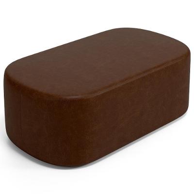 Puff Decorativo Orgânico Para Living Quarto 100cm Doha W01 Couríssimo Marrom - Lyam Decor