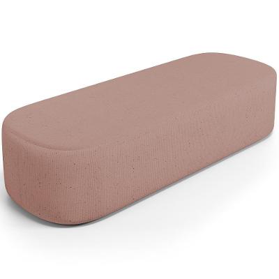 Puff Decorativo Orgânico Para Living Quarto 160cm Doha W01 Linho Rosê - Lyam Decor