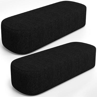 Kit 02 Puffs Decorativos Orgânico Para Living Quarto 160cm Doha W01 Linho Chumbo - Lyam Decor