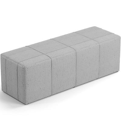 Puff Decorativo Living Sala De Estar 140 Cm Roma W01 Linho Cinza - Lyam