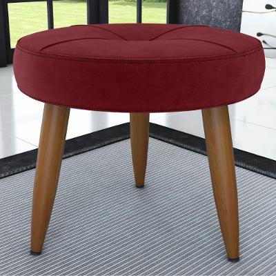 Puff Decorativa Redondo Marici Veludo Vinho