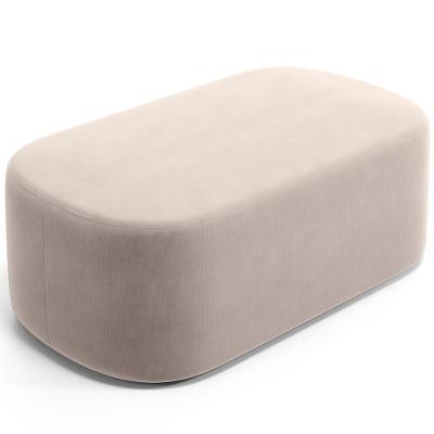Puff Decorativo Orgânico Para Living Quarto 100cm Doha W01 Suede Bege - Lyam Decor